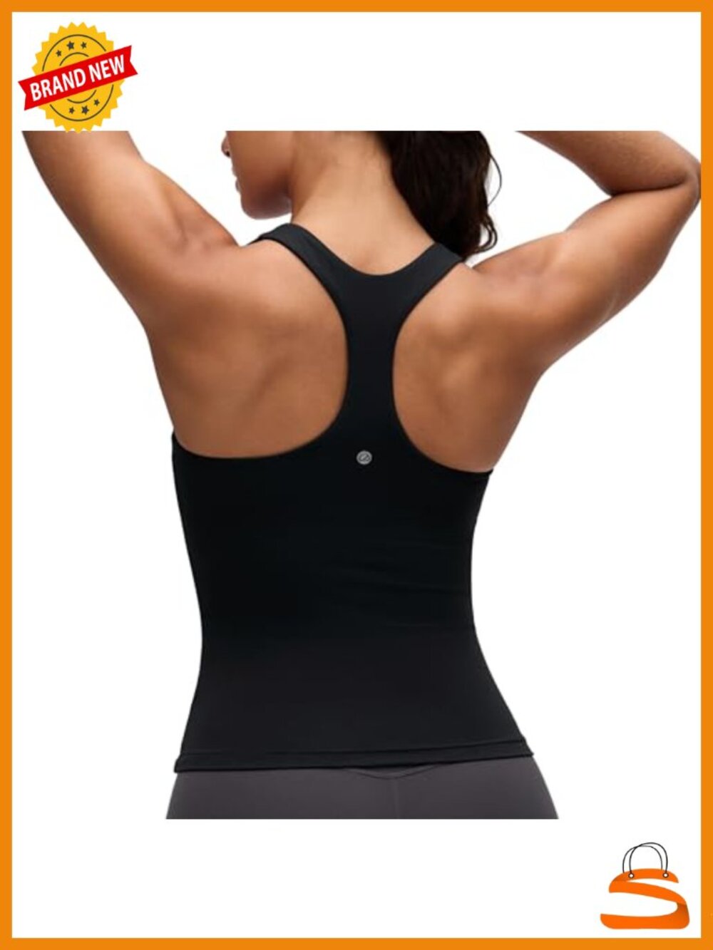 Butterluxe Racerback Padded Crop Tank Top with Built in Bra
